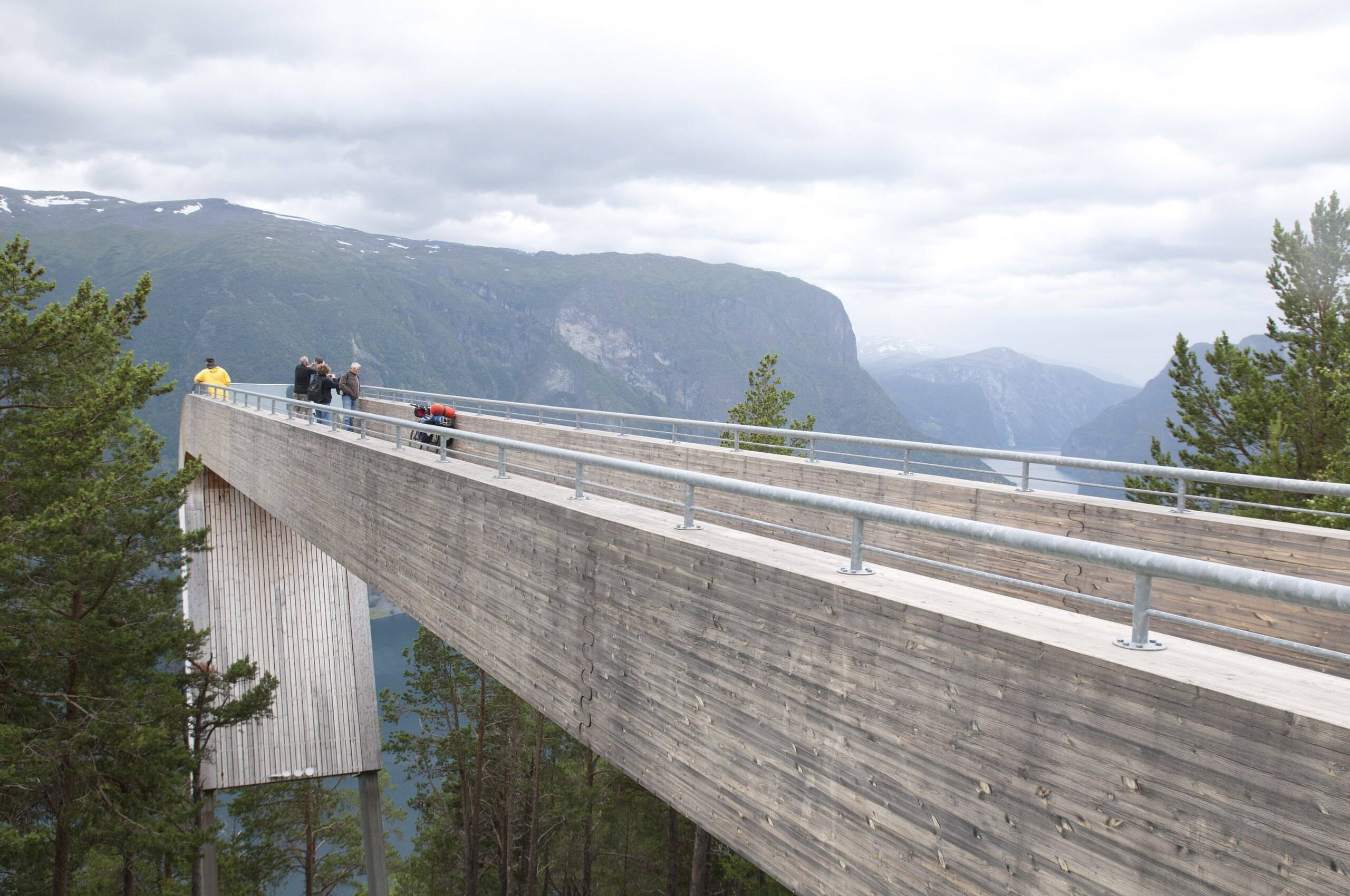 The Stegastein viewpoint platform high above the Aurlandsfjord